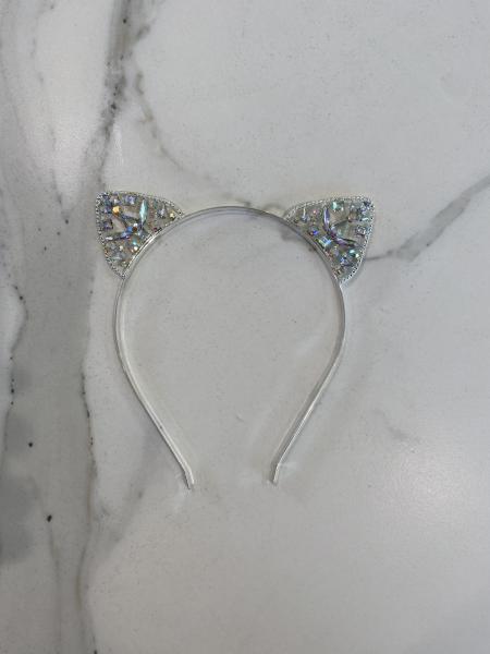 Silver holographic cat ears picture