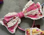 Hot Pink Bow lace lolita headband