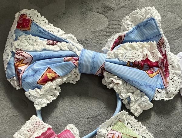 Blue Bow lace lolita headband