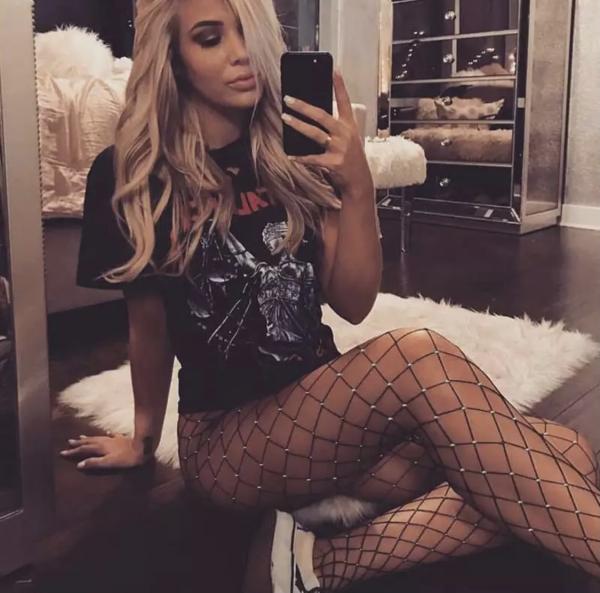 White Rhinestone fishnet leggings picture