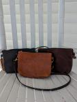 Zippered Leather Cross Body Bag