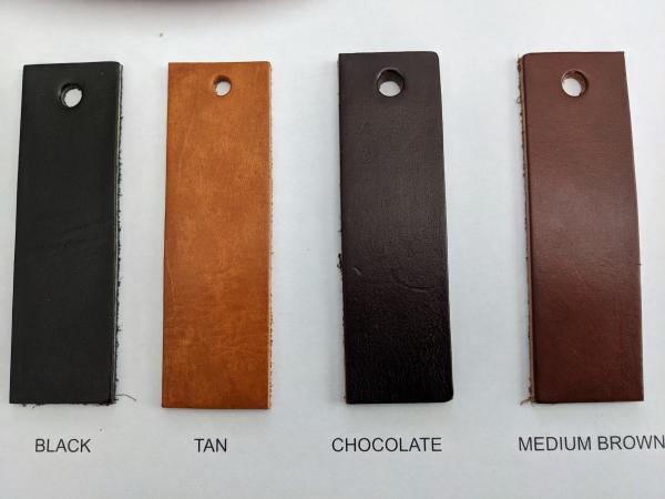 Leather dog collars, 1/2, 3/4, 1, and 1 1/2 inch widths picture