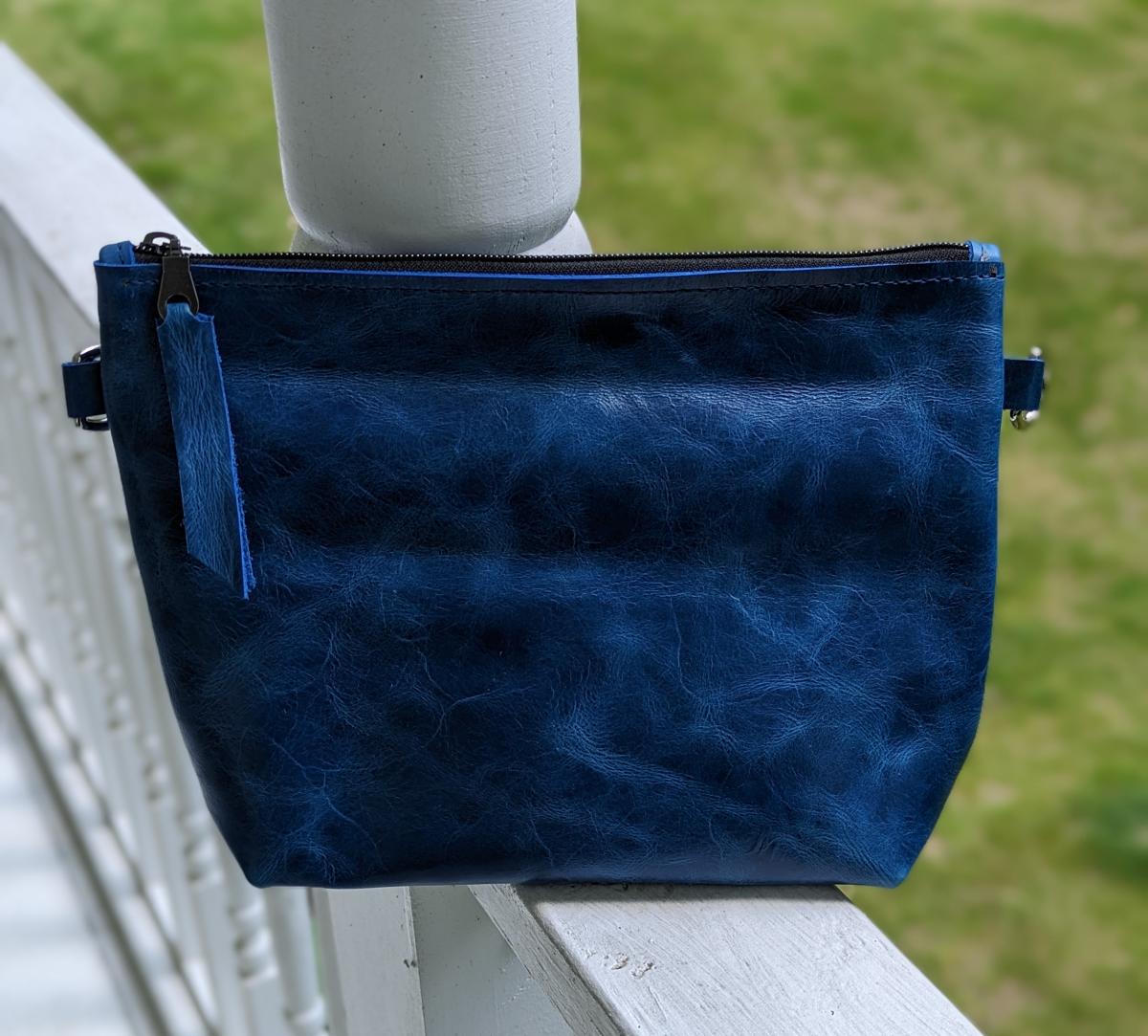 Zippered Leather Cross Body Bag picture