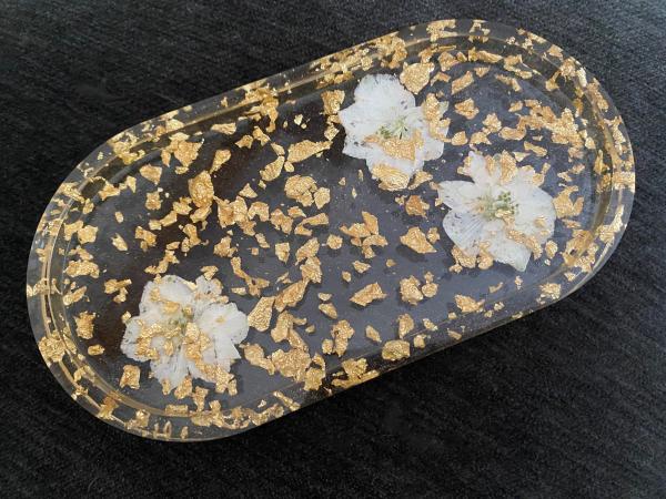 Gold Flake Tray | Handmade Gold Flake Jewelry Dish Tray picture