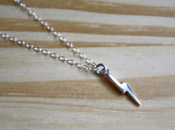 Beautiful Sterling Silver Lightning Bolt Layering Necklace picture