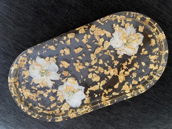 Gold Flake Tray | Handmade Gold Flake Jewelry Dish Tray picture