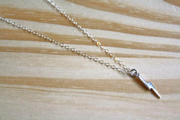 Beautiful Sterling Silver Lightning Bolt Layering Necklace picture