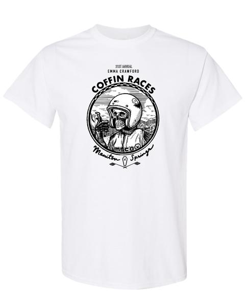 2025 Emma Crawford Coffin Races Tee- WHITE 100% COTTON UNISEX-PRESALE