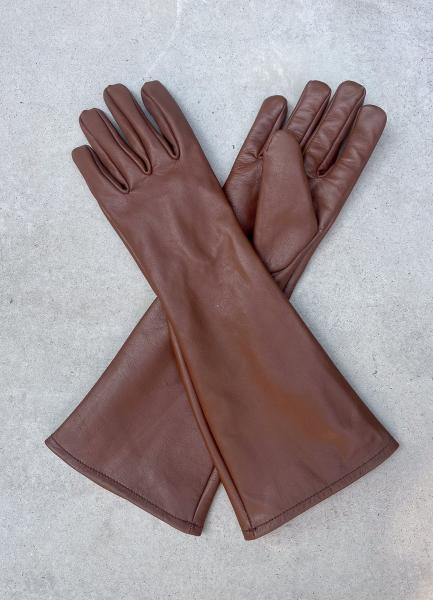 Super hero long gauntlet genuine leather gloves/BROWN picture