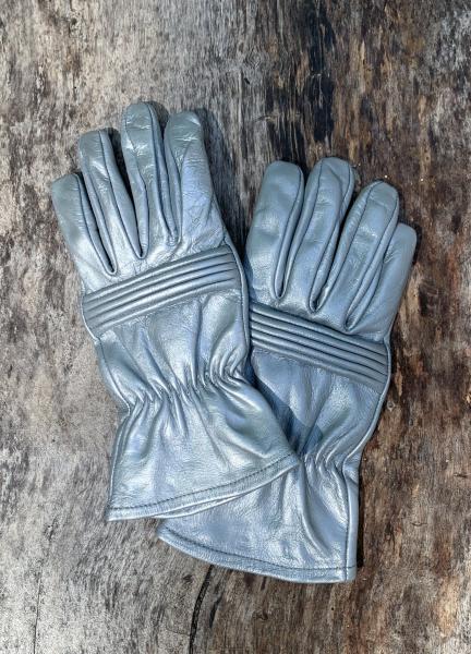 Leather Gloves for Power Rangers Cosplay/Short gauntlet/Top grain cowhide/Silver