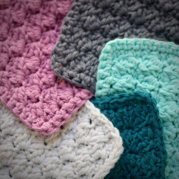 100% Cotton Crochet Gray Dishclothes - Washclothes - Dishrags - Sewn Washclothes - Cotton Washclothes - Yarn Washclothes - Washcloth picture