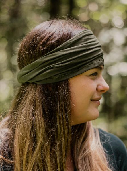 Army Green Bohemian Headband - Mask Headband - Teen Girl Clothing - Nurse Headband - Fitness Headband - Spring Wide Headband picture