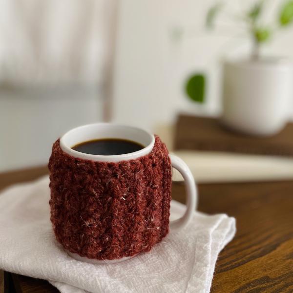 Red Crochet Mug Cozy - Coffee Mug - Mug Crochet Wrap - Mug Warmer - Coffee Cozy - Tea Cozy - Cup Cozy - Cozies - Handmade - Crochet - Sewn