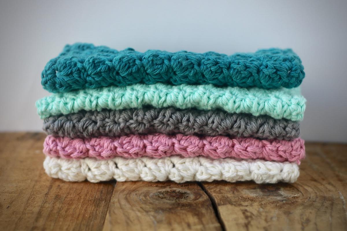 100% Cotton Crochet White Dishclothes - Washclothes - Dishrags - Sewn Washclothes - Cotton Washclothes - Yarn Washclothes - Washcloth picture