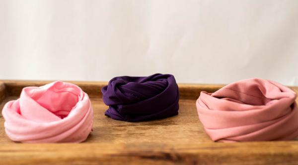 Set of Three Headband - Lt Pink, Pink, Purple - Bohemian Headband - Mask Headband - Teen Girl Clothing - Nurse Headband - Fitness Headband picture