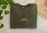 Mountain Embroidered Hoodie Mockup - Embroidery Crewneck - Nature Embroidery - Adventure Sweatshirt - Gildan 18500 Mockup