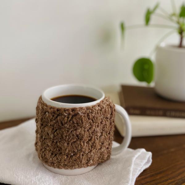 Brown Crochet Mug Cozy - Coffee Mug - Mug Crochet Wrap - Mug Warmer - Coffee Cozy - Tea Cozy - Cup Cozy - Cozies - Handmade - Crochet - Sewn