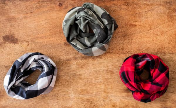 Set of Three Headbands - Camouflage, Red & Black Checkered - Bohemian Headband - Mask Headband - Teen Girl Clothing - Nurse Headband picture