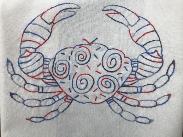 Party crab hand towel picture