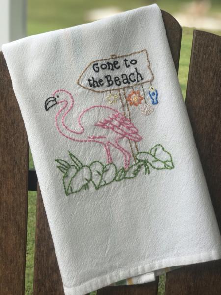 Gone to the beach flamingo picture