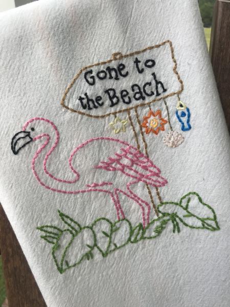 Gone to the beach flamingo picture