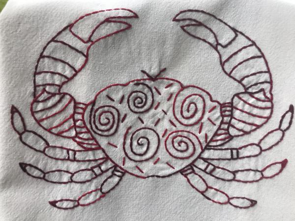 Party crab hand towel picture