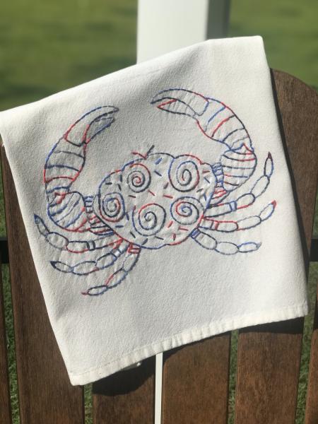 Party crab hand towel picture