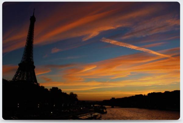 Eiffel Tower Sunset Metal Print picture