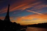 Eiffel Tower Sunset Lustre Print