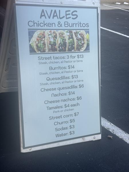 Avales chicken and burritos