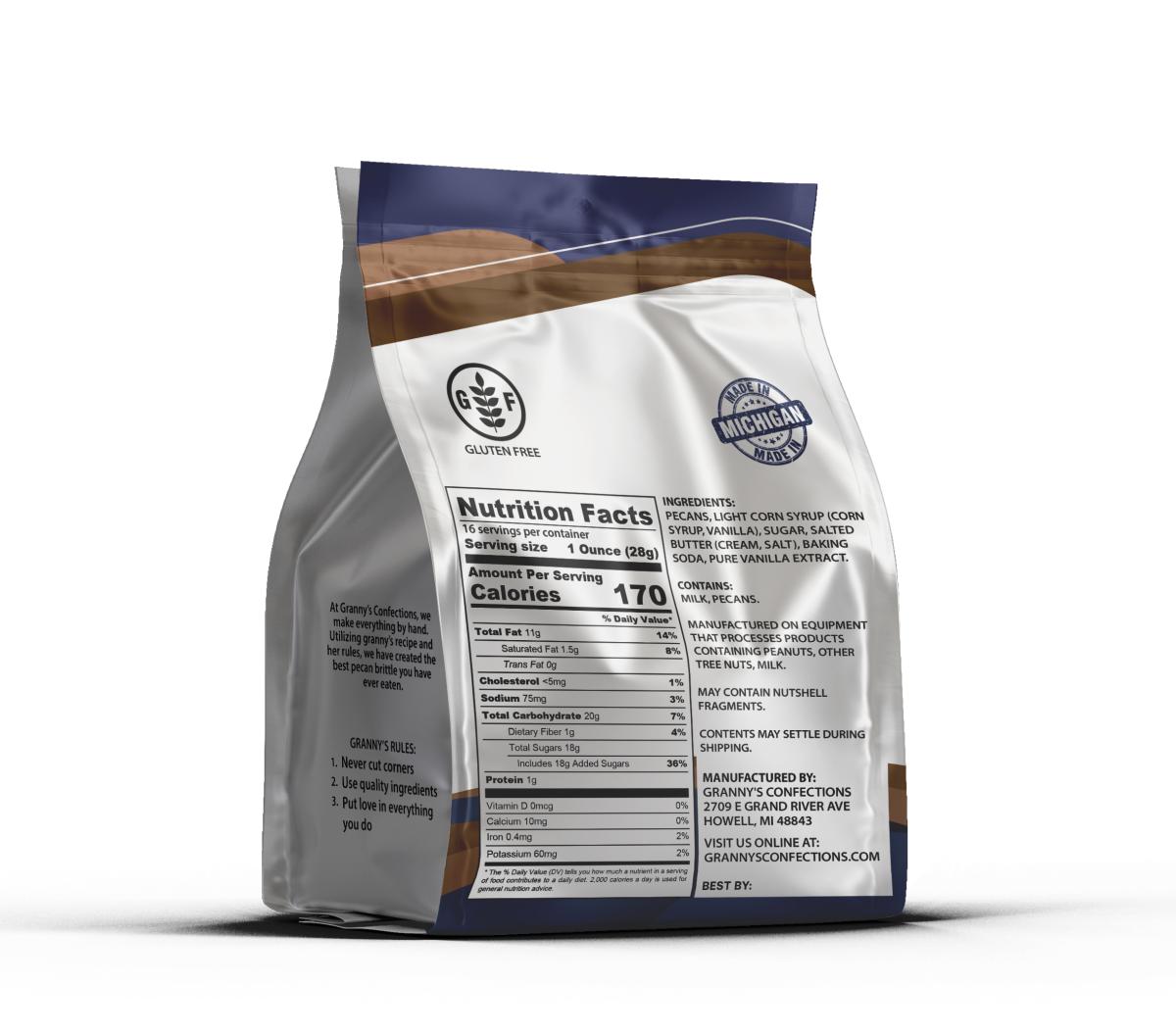 Granny's Confections Handmade Pecan Brittle - One Pound Bag (Pecan Brittle) picture