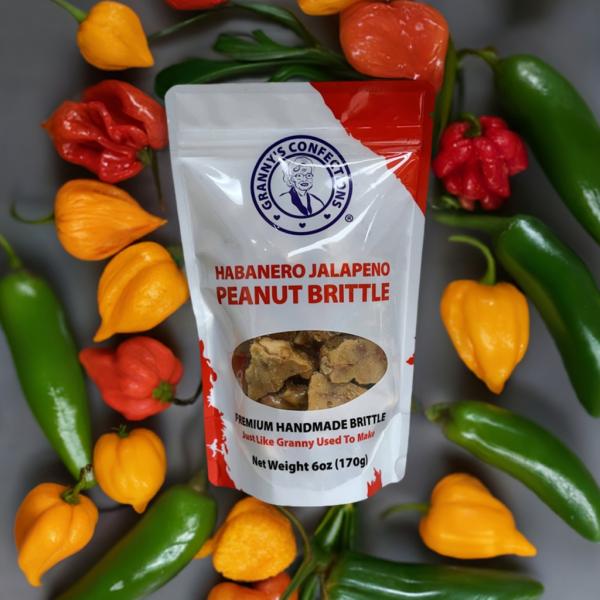 Granny's Confections Handmade Habanero Jalapeno Peanut Brittle - 6oz Bag (Habanero Jalapeno Peanut Brittle)