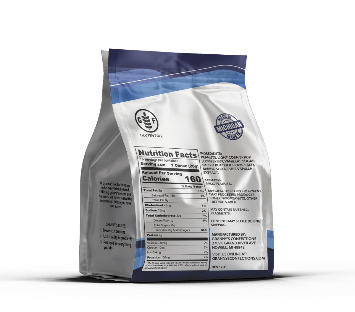 Granny's Confections Handmade Peanut Brittle - One Pound Bag (Peanut Brittle) picture