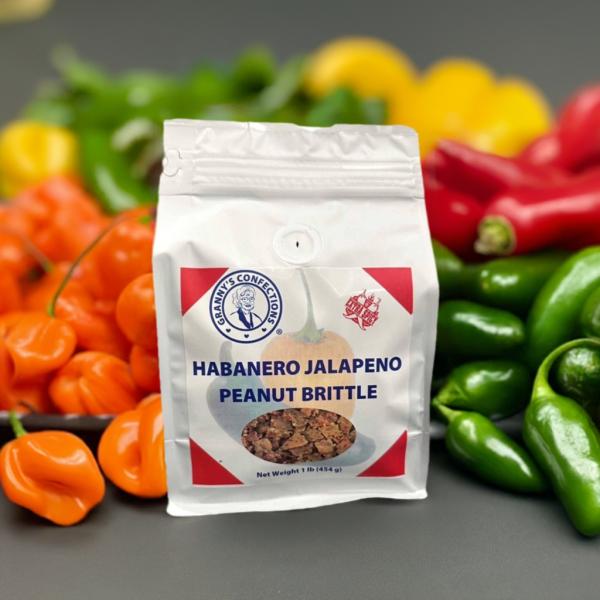 Granny's Confections Handmade Habanero Jalapeno Peanut Brittle - One Pound Bag (Habanero Jalapeno Peanut Brittle)