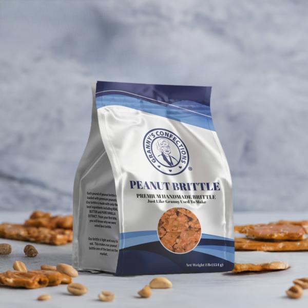 Granny's Confections Handmade Peanut Brittle - One Pound Bag (Peanut Brittle)