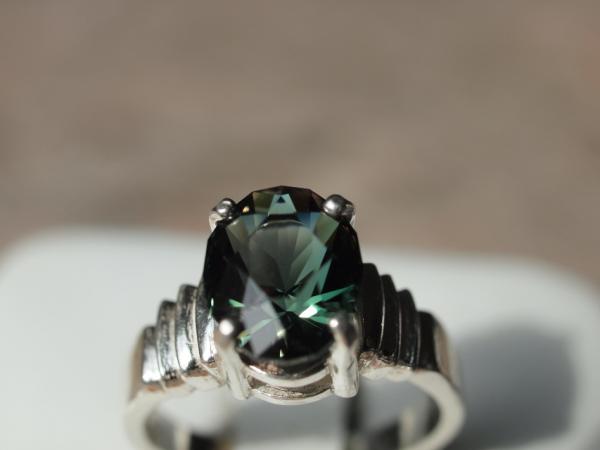 bicolor Sunstone sterling silver ring