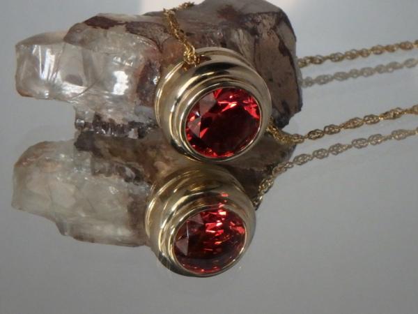 Red Sunstone  14kt Gold Pendant picture