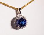 Tanzanite & Diamond White gold pendant