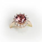 Pink Tourmaline & diamond ring