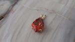 Red Sunstone 14 kt gold pendant