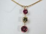 Tourmaline/Mali Garnet 14kt gold pendant