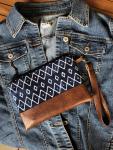 Copy of Boho wristlet clutch - Navy