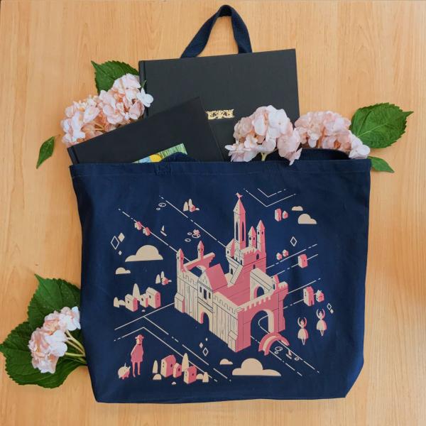 Navy Castle Tote