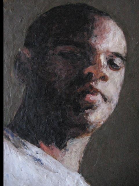Michael, encaustic painting