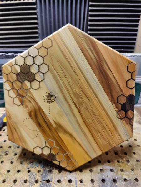 Honeycomb Cutting Board | Bee Serving Board | Housewarming Gift | Charcuterie Board | Teak Wood picture