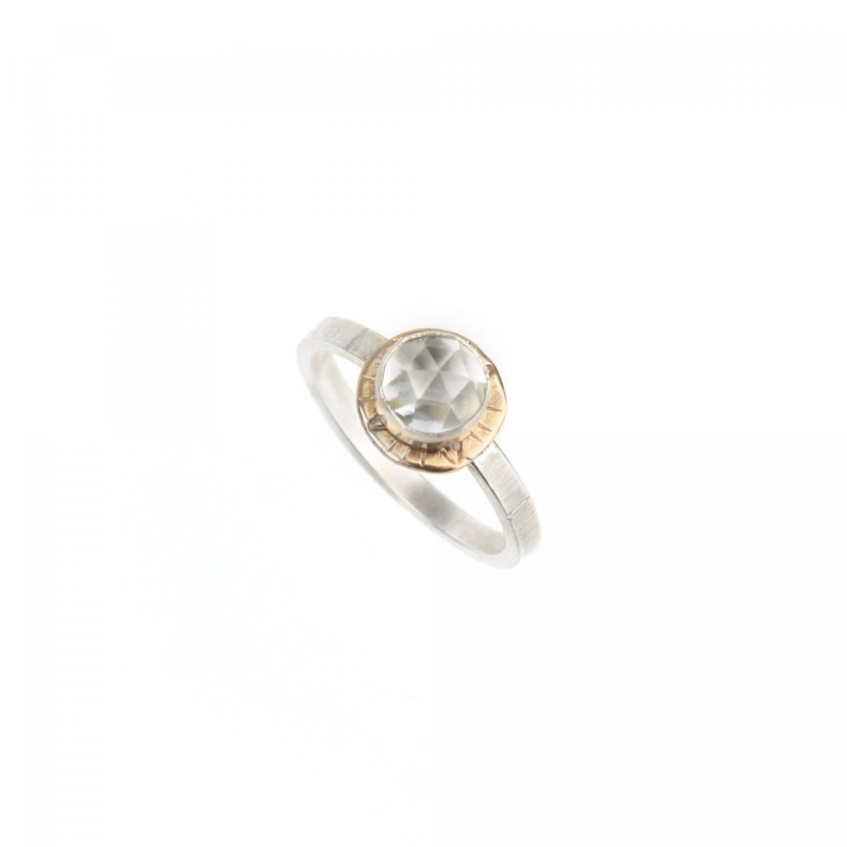 Compass Ring with Rose-cut White Topaz picture