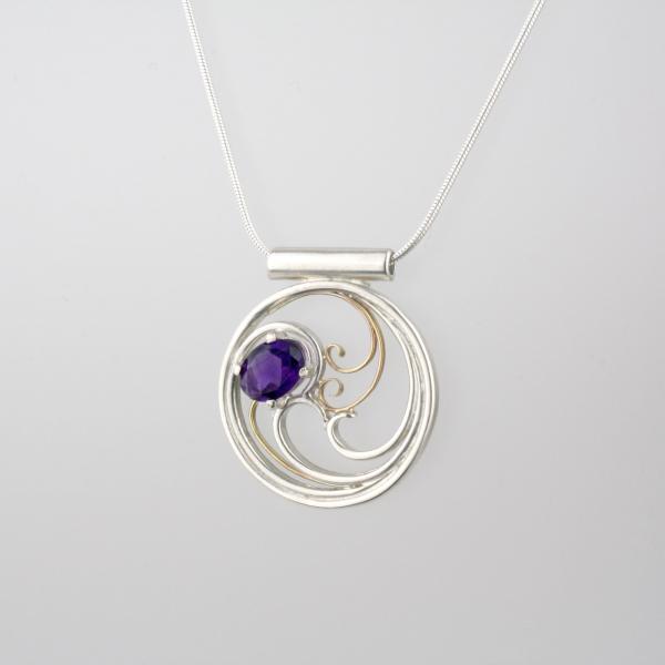 Amethyst Necklace with 10k Gold picture