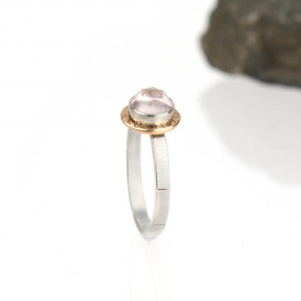 Compass Ring with Rose-cut Rose Quartz