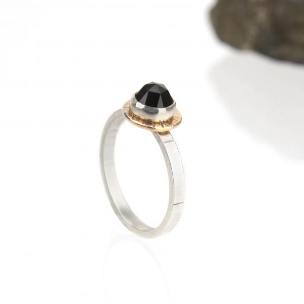 Compass Ring with Rose-cut Black Spinel picture