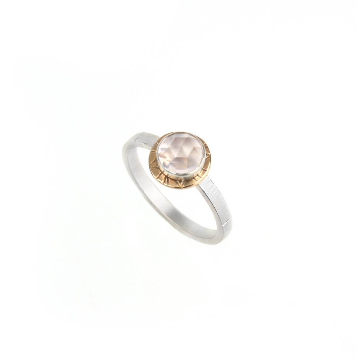 Compass Ring with Rose-cut Rose Quartz picture